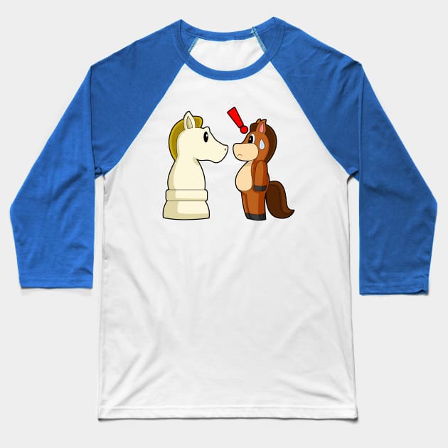 Chess piece Knight Horse Chess Baseball T-Shirt by Markus Schnabel